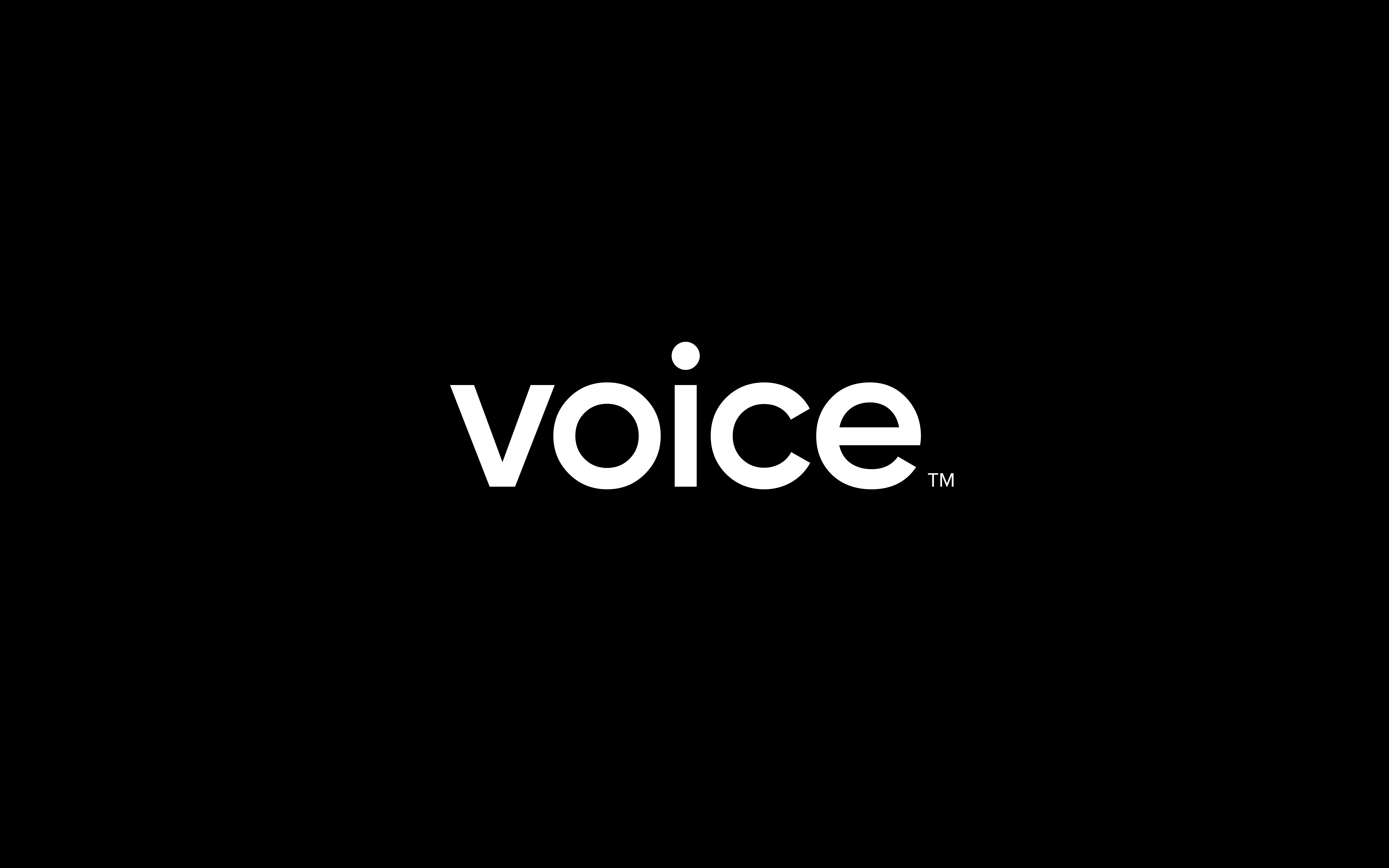 New Voice logo black background